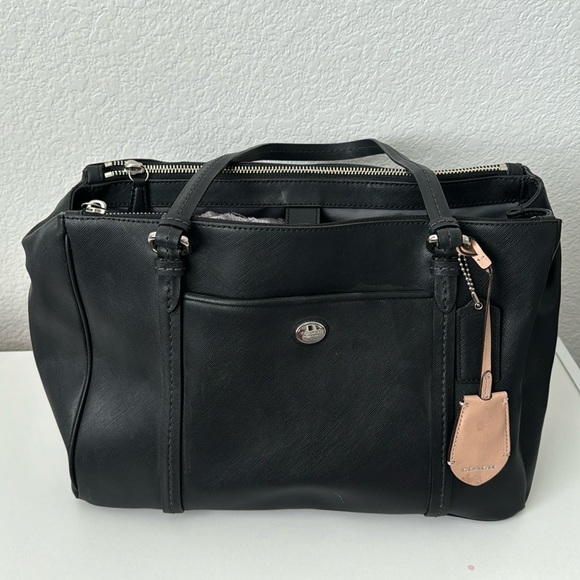 Black Leather Coach Purse - Picture 1 of 3